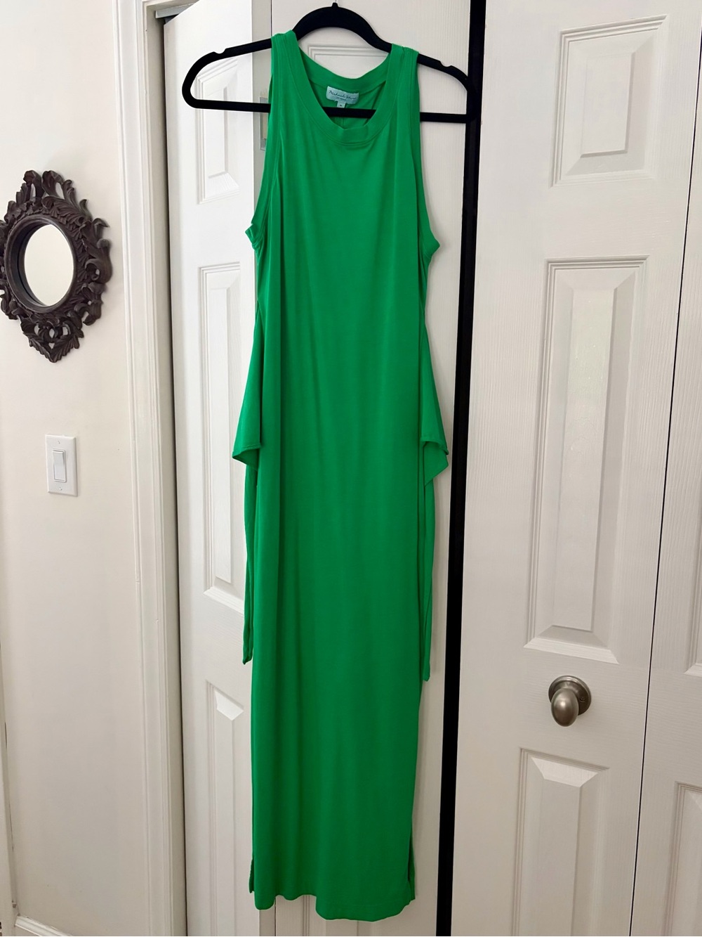 Michael Stars Solange Tie Waist Midi Dress in Field Green - Picture 3 of 7